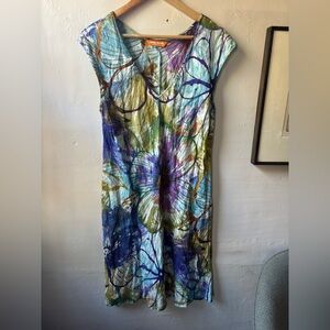 Vintage Jams World Rayon Sorbetto V Neck Sun Dress Large